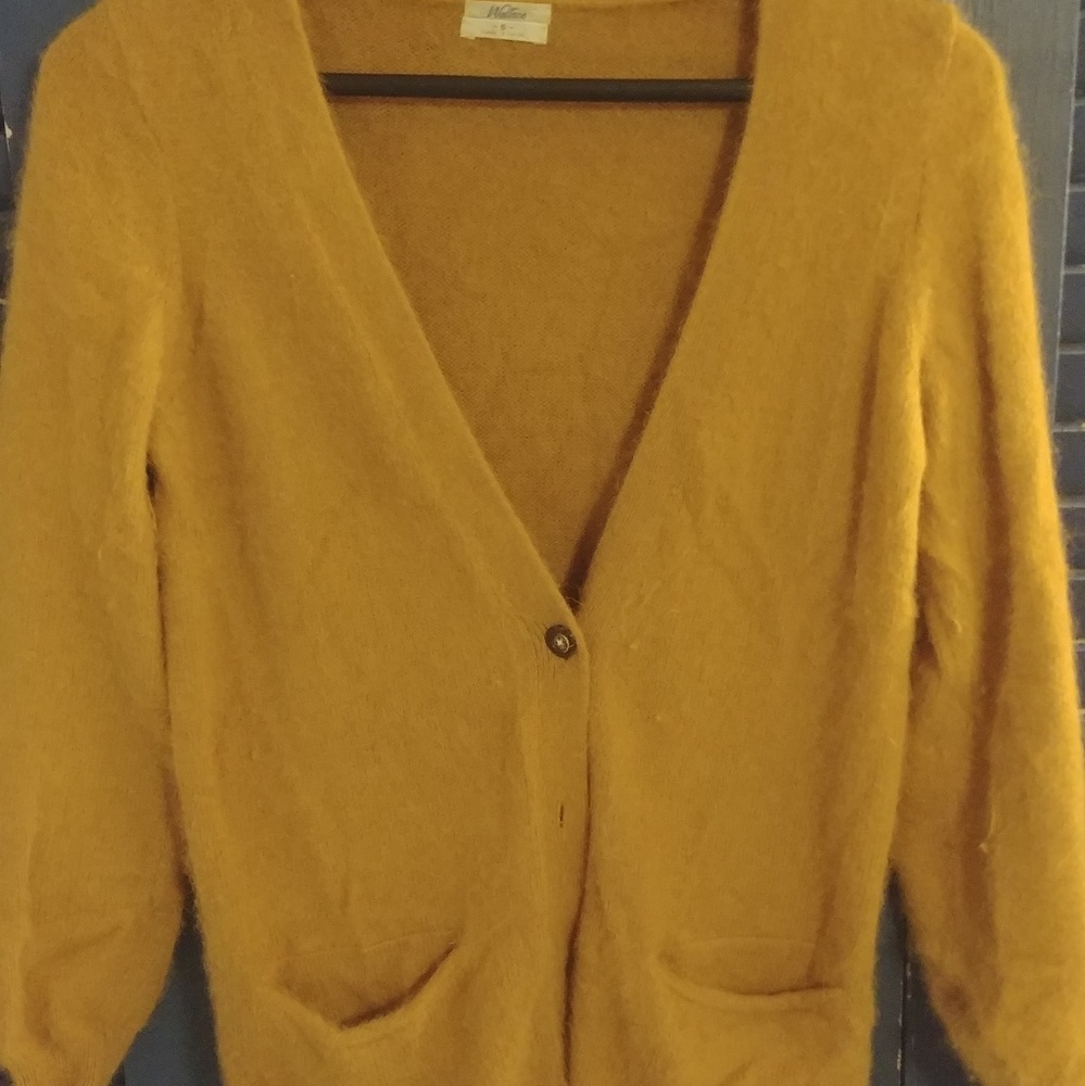 Fuzzy Mustard Yellow Madewell Cardigan